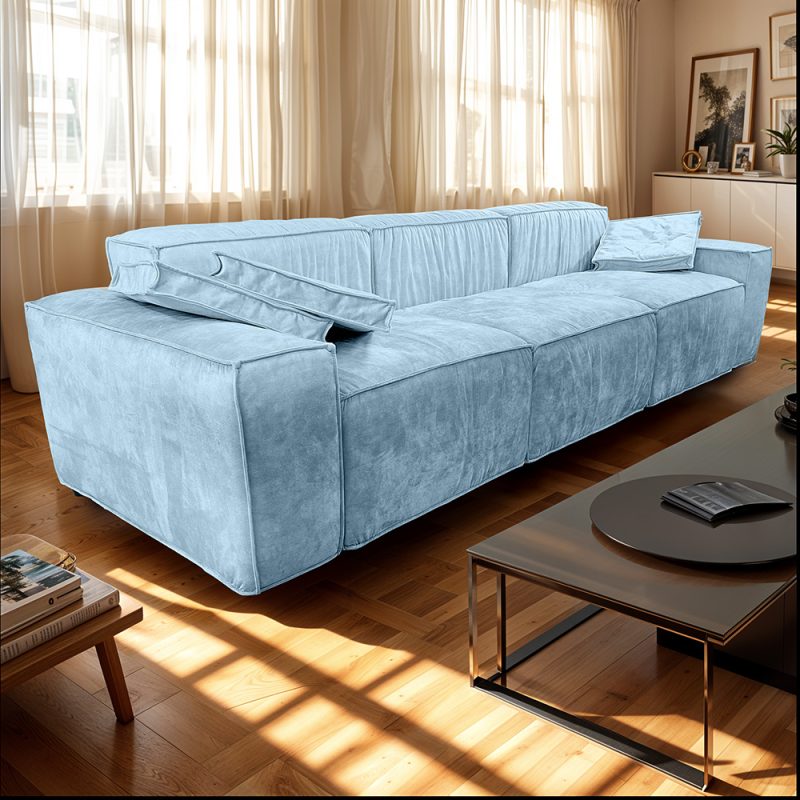 Canapea Modulara, cu 3 locuri- Baby Blue, Velora