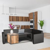 Coltar de bucatarie, Andros, 185x140x82, Gri