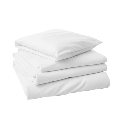 Lenjerie de pat 100% Bumbac Percale, alba, pat o persoana