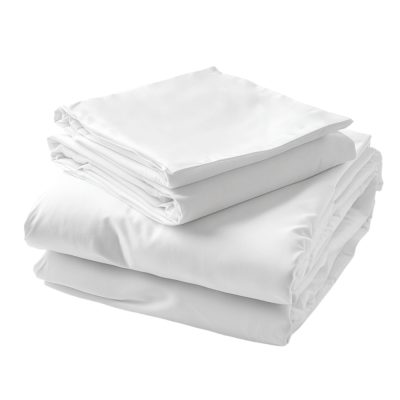 Lenjerie de pat 100% Bumbac Satinat, alba, pat dublu