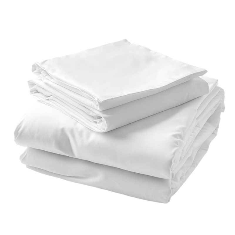 Lenjerie de pat 100% Bumbac Satinat, alba, pat dublu