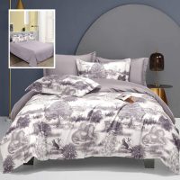 Lenjerie de pat elegance 6 piese cu cearsaf (lec10)