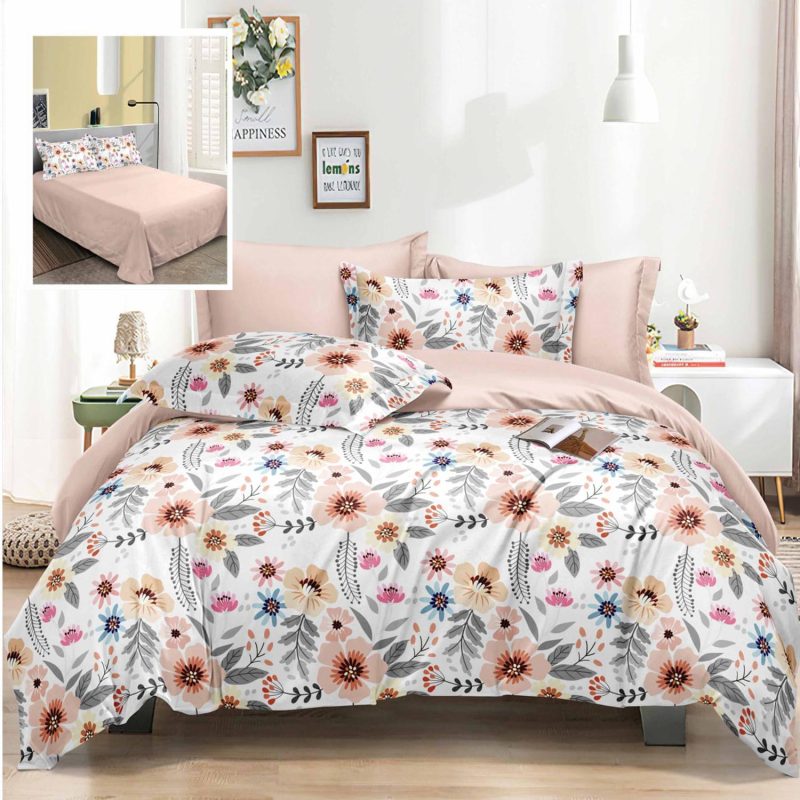 Lenjerie de pat elegance 6 piese cu cearsaf (lec15)