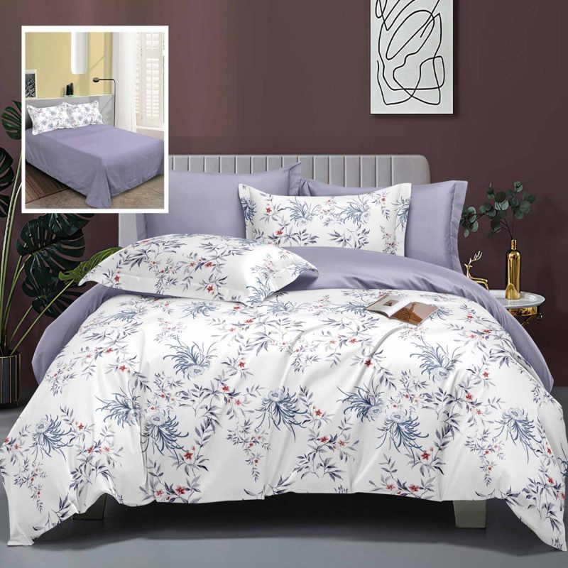 Lenjerie de pat elegance 6 piese cu cearsaf (lec20)