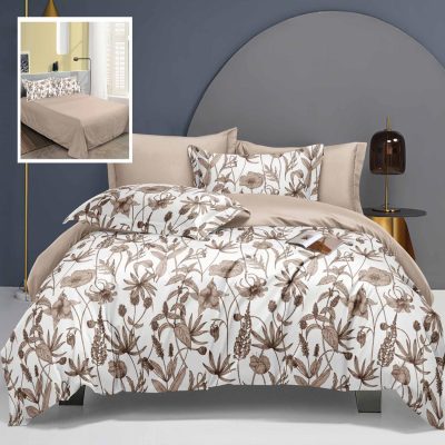 Lenjerie de pat elegance 6 piese cu cearsaf (lec3)