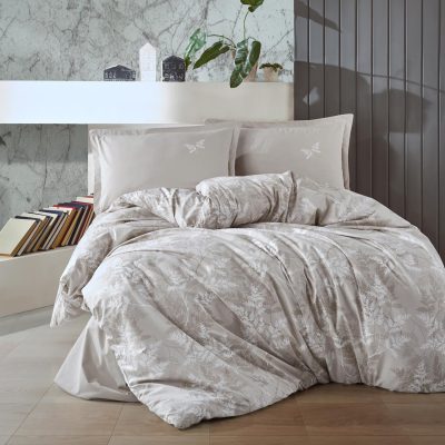 Lenjerie de pat ranforce clasy king size (natur v2)