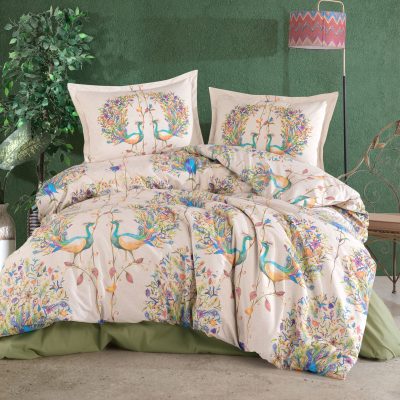 Lenjerie de pat ranforce clasy king size (pavone)
