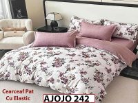 Lenjerie din finet 6 piese si cearceaf cu Elastic - AJOJO242