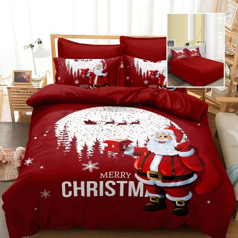 Lenjerie pat finet 3d 6 piese craciun f-xmas51