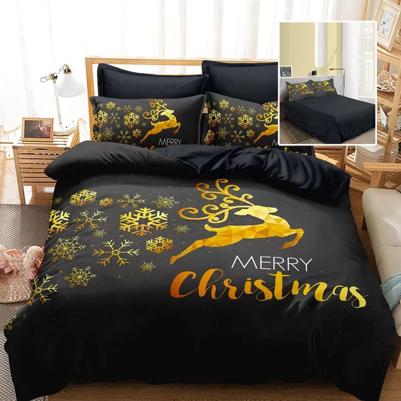 Lenjerie pat finet 3d 6 piese craciun f-xmas53