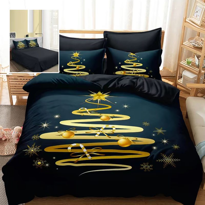 Lenjerie pat finet 3d 6 piese craciun f-xmas54