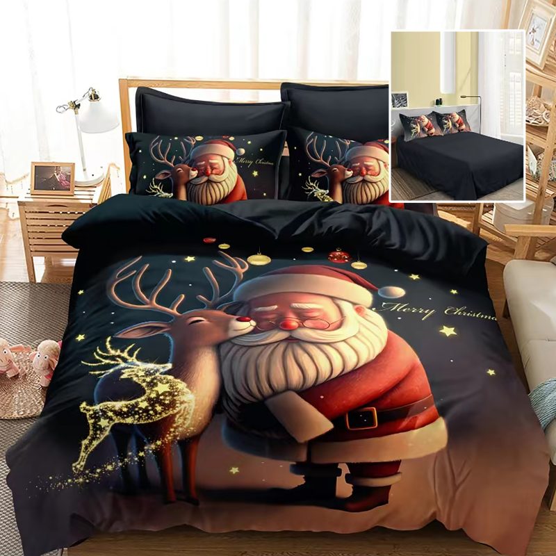 Lenjerie pat finet 3d 6 piese craciun f-xmas55