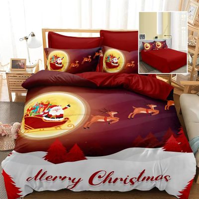 Lenjerie pat finet 3d 6 piese craciun f-xmas57