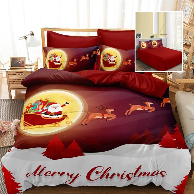 Lenjerie pat finet 3d 6 piese craciun f-xmas57