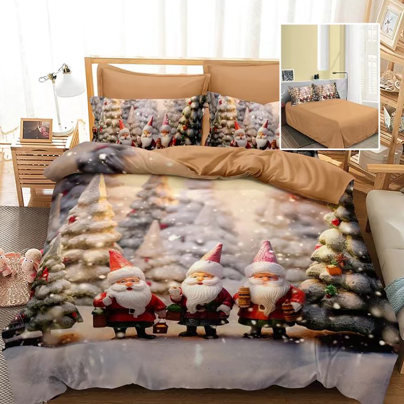 Lenjerie pat finet 3d 6 piese craciun f-xmas60