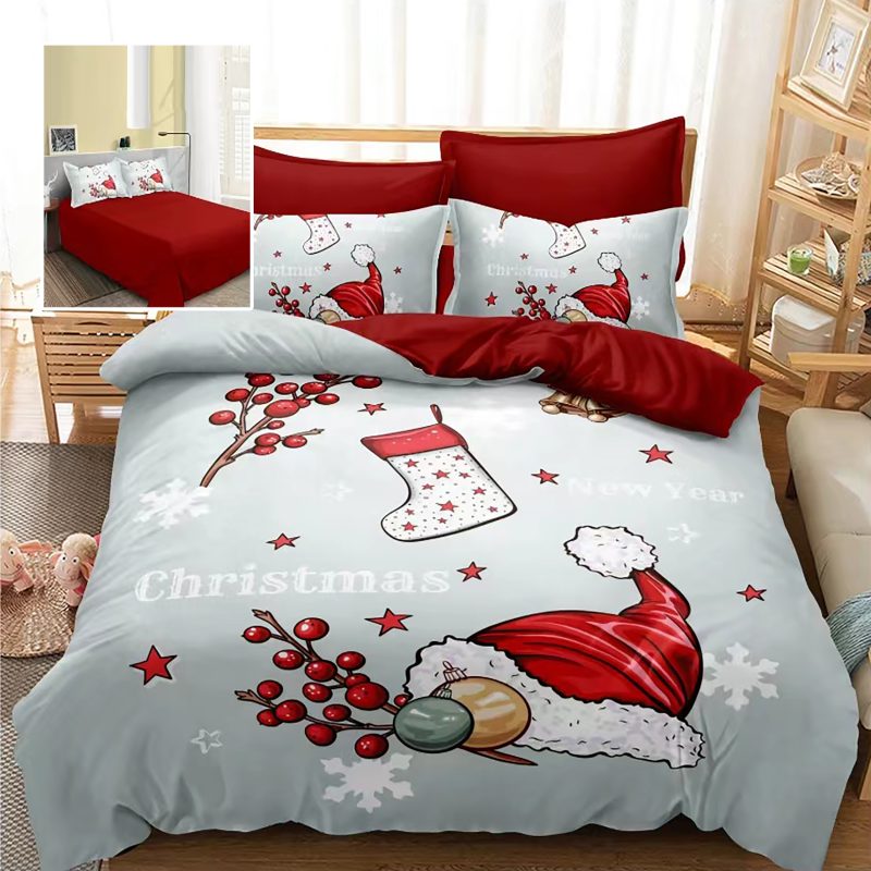 Lenjerie pat finet 3d 6 piese craciun f-xmas66