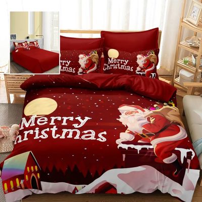 Lenjerie pat finet 3d 6 piese craciun f-xmas69