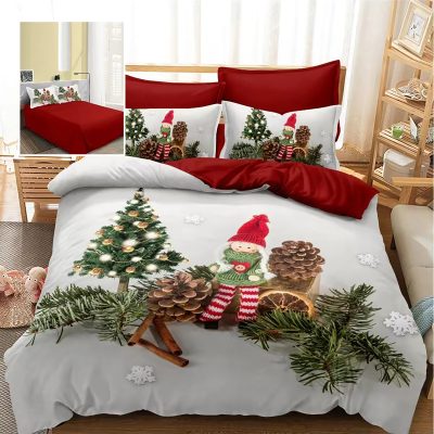 Lenjerie pat finet 3d 6 piese craciun f-xmas76