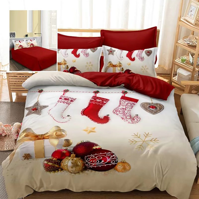 Lenjerie pat finet 3d 6 piese craciun f-xmas87