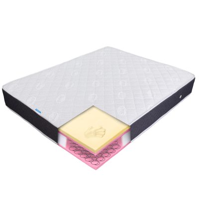Saltea de pat cu Arcuri si Spuma cu Memorie, 140×190 – Ioni de Argint 24+4 cm, Ergomed