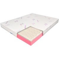 Saltea de pat Ortopedica cu Latex 90x200 - 17+3+1, Reversibila, 7 zone, Husa Lavanda, Young