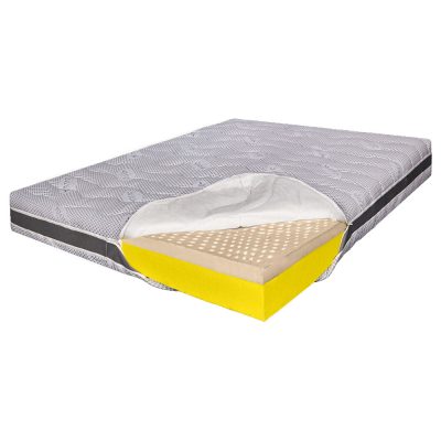 Saltea de pat Ortopedica, din Latex, 150x190 – Husa Ioni de Argint, 23 cm, Reversibila, Hotel Range