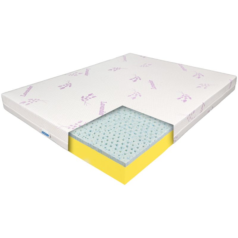 Saltea de pat Ortopedica, Latex Gel 80x190 - Reversibila, 7 zone, Husa Lavanda, Rebel Teenage